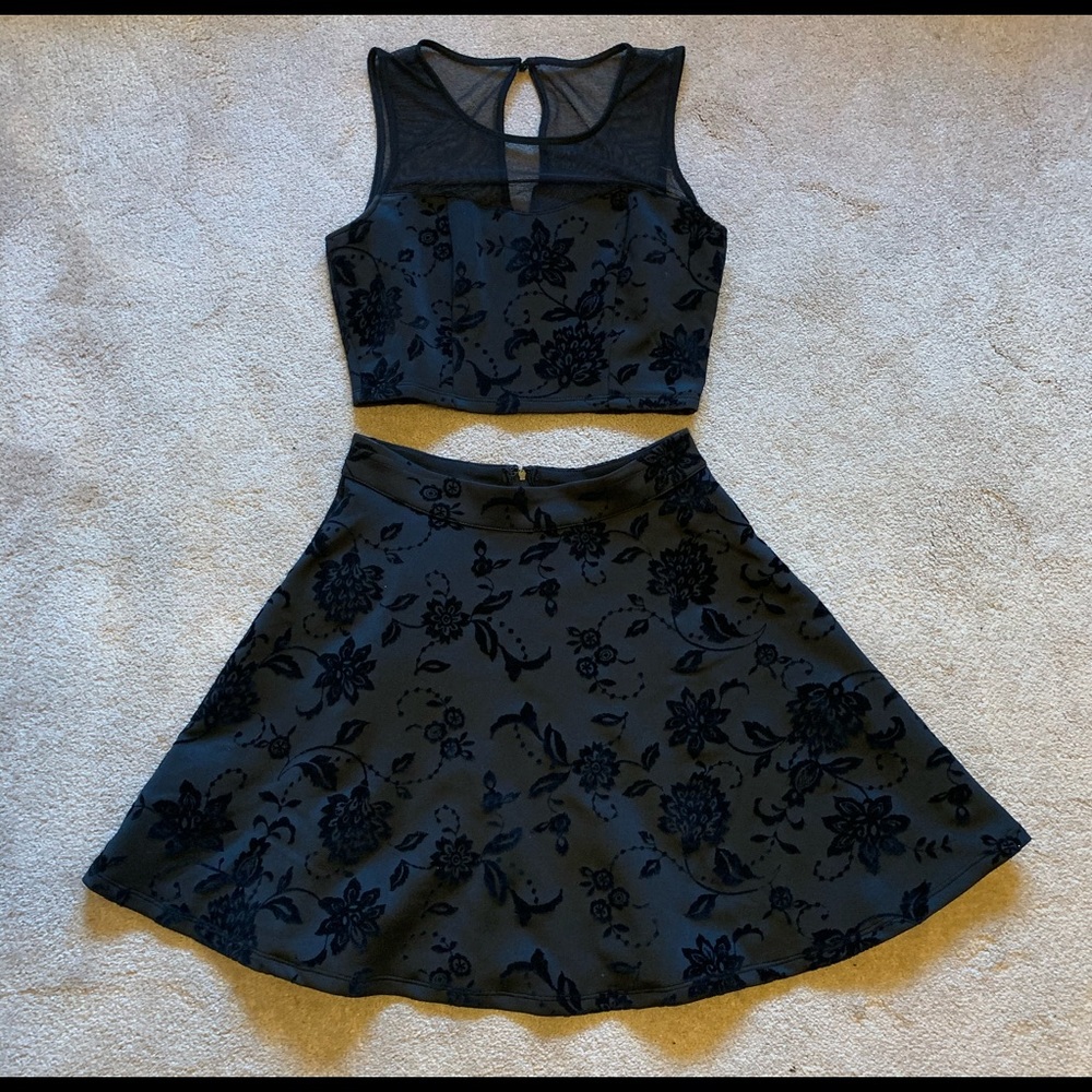 Black two-piece dress